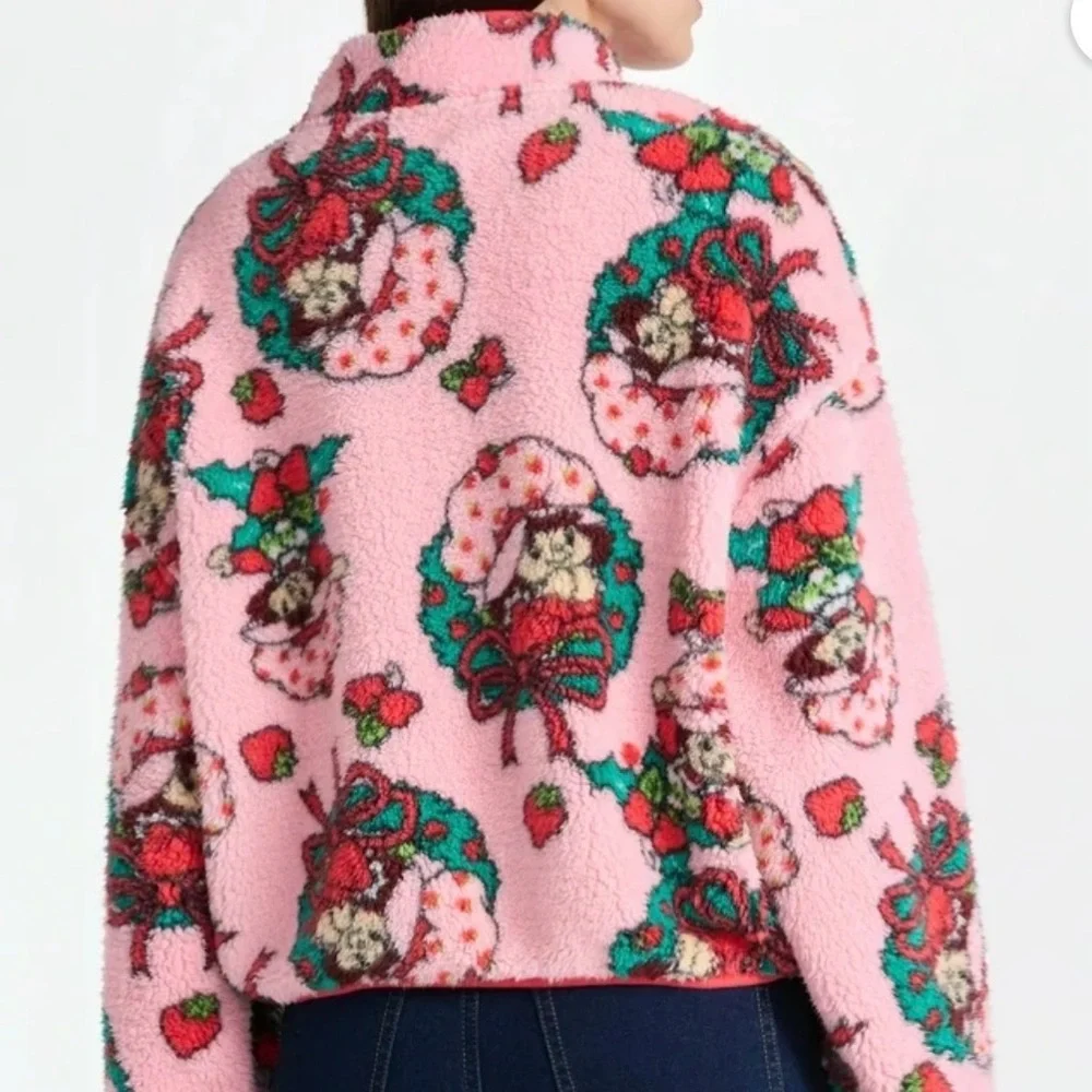 Pink Strawberry Shortcake Holiday Fleece Jacket - Picture 2 of 8